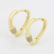 Load image into Gallery viewer, 14 K Gold Plated earrings with white zirconia - BIJUNET