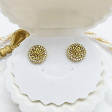 Load image into Gallery viewer, 14 K Gold Plated earrings with white zirconium - BIJUNET