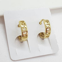 Load image into Gallery viewer, 14 K Gold Plated earrings with white zirconium - BIJUNET