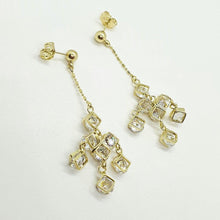 Load image into Gallery viewer, 14 K Gold Plated earrings with white zirconium - BIJUNET