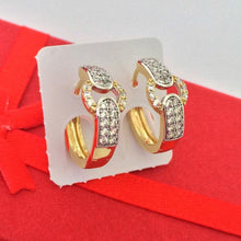 Load image into Gallery viewer, 14 K Gold Plated earrings with white zirconium - BIJUNET