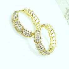 Load image into Gallery viewer, 14 K Gold Plated earrings with white zirconium - BIJUNET