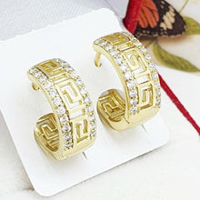 Load image into Gallery viewer, 14 K Gold Plated earrings with white zirconium - BIJUNET