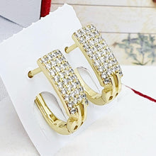 Load image into Gallery viewer, 14 K Gold Plated earrings with white zirconium - BIJUNET