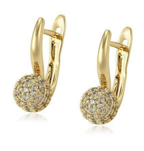 Load image into Gallery viewer, 14 K Gold Plated earrings with white zirconium - BIJUNET