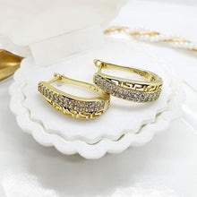Load image into Gallery viewer, 14 K Gold Plated earrings with white zirconium - BIJUNET