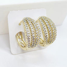 Load image into Gallery viewer, 14 K Gold Plated earrings with white zirconium - BIJUNET