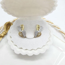 Load image into Gallery viewer, 14 K Gold Plated earrings with white zirconium - BIJUNET