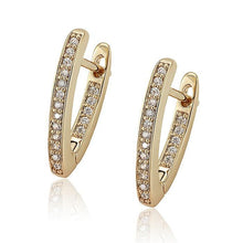 Load image into Gallery viewer, 14 K Gold Plated earrings with white zirconium - BIJUNET