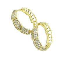 Load image into Gallery viewer, 14 K Gold Plated earrings with white zirconium - BIJUNET