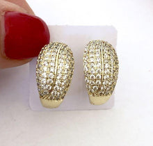 Charger l'image dans la galerie, 14 K Gold Plated earrings with white zirconium - BIJUNET