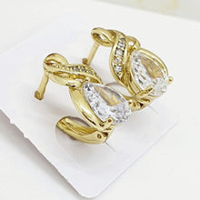 Load image into Gallery viewer, 14 K Gold Plated earrings with white zirconium - BIJUNET
