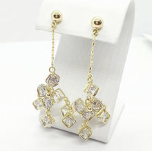 Load image into Gallery viewer, 14 K Gold Plated earrings with white zirconium - BIJUNET