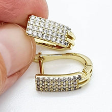 Load image into Gallery viewer, 14 K Gold Plated earrings with white zirconium - BIJUNET