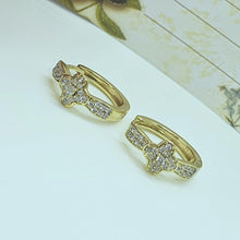 Load image into Gallery viewer, 14 K Gold Plated earrings with white zirconium - BIJUNET