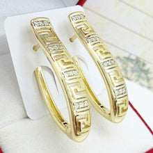 Load image into Gallery viewer, 14 K Gold Plated earrings with white zirconium - BIJUNET