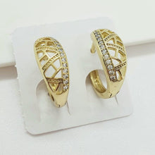 Load image into Gallery viewer, 14 K Gold Plated earrings with white zirconium - BIJUNET