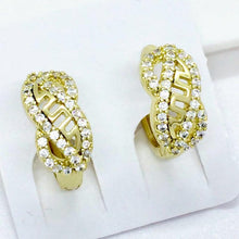Load image into Gallery viewer, 14 K Gold Plated earrings with white zirconium - BIJUNET
