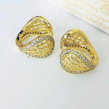 Load image into Gallery viewer, 14 K Gold Plated earrings with white zirconium - BIJUNET