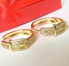 Load image into Gallery viewer, 14 K Gold Plated earrings with white zirconium - BIJUNET