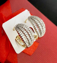 Load image into Gallery viewer, 14 K Gold Plated earrings with white zirconium - BIJUNET