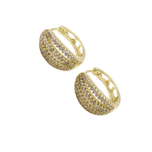 Load image into Gallery viewer, 14 K Gold Plated earrings with white zirconium - BIJUNET