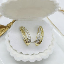 Load image into Gallery viewer, 14 K Gold Plated earrings with white zirconium - BIJUNET