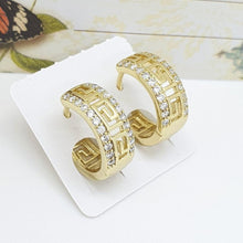 Load image into Gallery viewer, 14 K Gold Plated earrings with white zirconium - BIJUNET