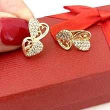 Load image into Gallery viewer, 14 K Gold Plated earrings with white zirconium - BIJUNET