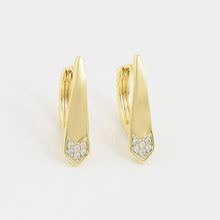 Load image into Gallery viewer, 14 K Gold Plated earrings with white zirconium - BIJUNET