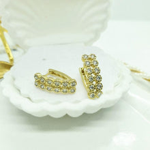 Load image into Gallery viewer, 14 K Gold Plated earrings with white zirconium - BIJUNET