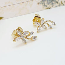 Load image into Gallery viewer, 14 K Gold Plated earrings with white zirconium - BIJUNET