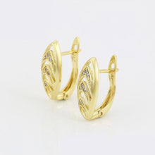 Load image into Gallery viewer, 14 K Gold Plated earrings with white zirconium - BIJUNET