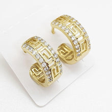 Load image into Gallery viewer, 14 K Gold Plated earrings with white zirconium - BIJUNET