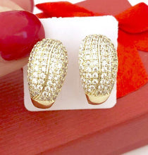 Charger l'image dans la galerie, 14 K Gold Plated earrings with white zirconium - BIJUNET
