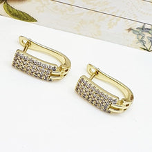 Load image into Gallery viewer, 14 K Gold Plated earrings with white zirconium - BIJUNET