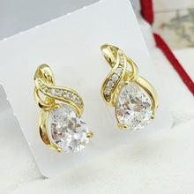 Load image into Gallery viewer, 14 K Gold Plated earrings with white zirconium - BIJUNET