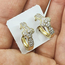 Load image into Gallery viewer, 14 K Gold Plated earrings with white zirconium - BIJUNET