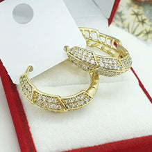 Load image into Gallery viewer, 14 K Gold Plated earrings with white zirconium - BIJUNET