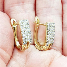 Load image into Gallery viewer, 14 K Gold Plated earrings with white zirconium - BIJUNET