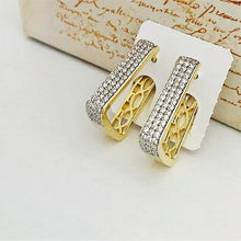 Charger l'image dans la galerie, 14 K Gold Plated earrings with white zirconium - BIJUNET