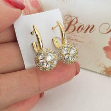 Load image into Gallery viewer, 14 K Gold Plated earrings with white zirconium - BIJUNET