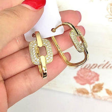 Load image into Gallery viewer, 14 K Gold Plated earrings with white zirconium - BIJUNET