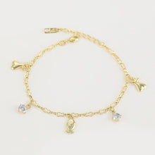 Load image into Gallery viewer, 14 K Gold Plated fish bracelet with white zirconium - BIJUNET