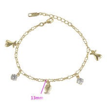Load image into Gallery viewer, 14 K Gold Plated fish bracelet with white zirconium - BIJUNET