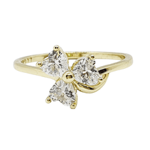 Load image into Gallery viewer, 14 K Gold Plated flower ring with white zirconium - BIJUNET