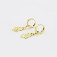 Load image into Gallery viewer, 14 K Gold Plated Hamsa hand earrings - BIJUNET