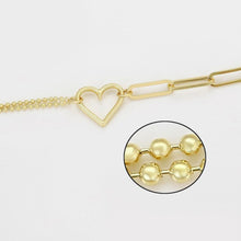 Load image into Gallery viewer, 14 K Gold Plated heart chain bracelet - BIJUNET