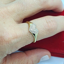 Load image into Gallery viewer, 14 K Gold Plated heart ring with white zirconium - BIJUNET
