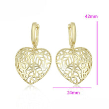 Load image into Gallery viewer, 14 K Gold Plated heart statement earrings - BIJUNET